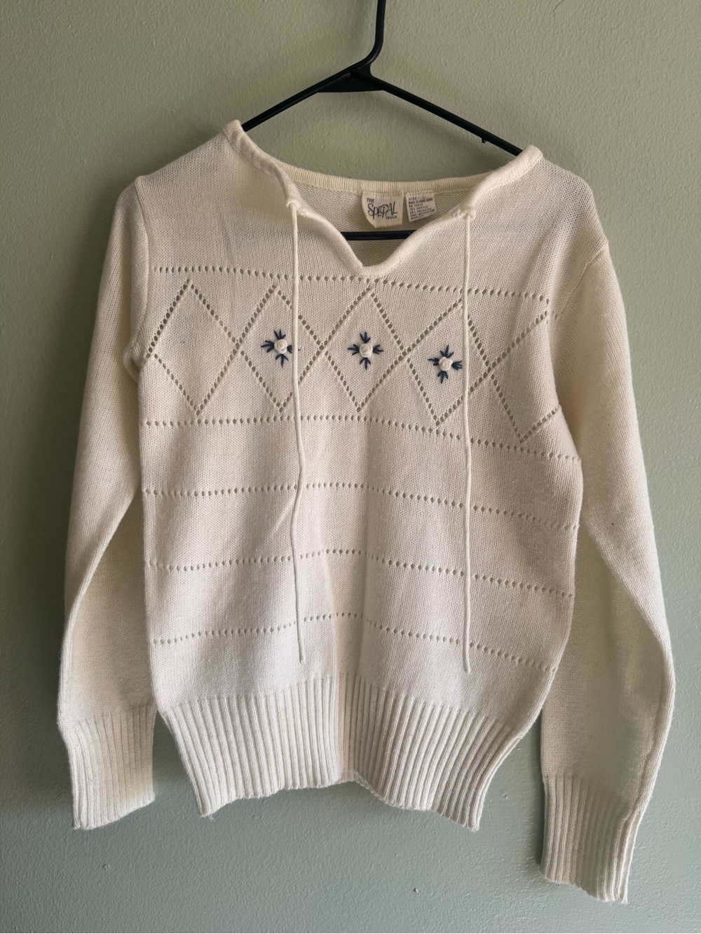 Vintage 90s embroidered flowers sweater women’s L
